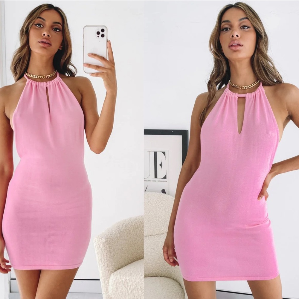 BEGINNING BOUTIQUE Mimosa Knit Dress Pink
